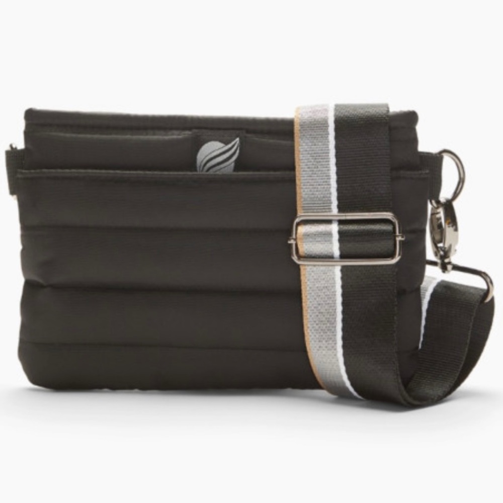 THINK ROYLN Black Crossbody Waist Bum Bag Puffer Quilted Soft